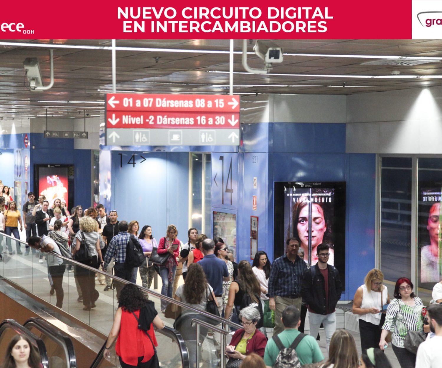 Mupis en circuito digial en intercambiadores de Madrid