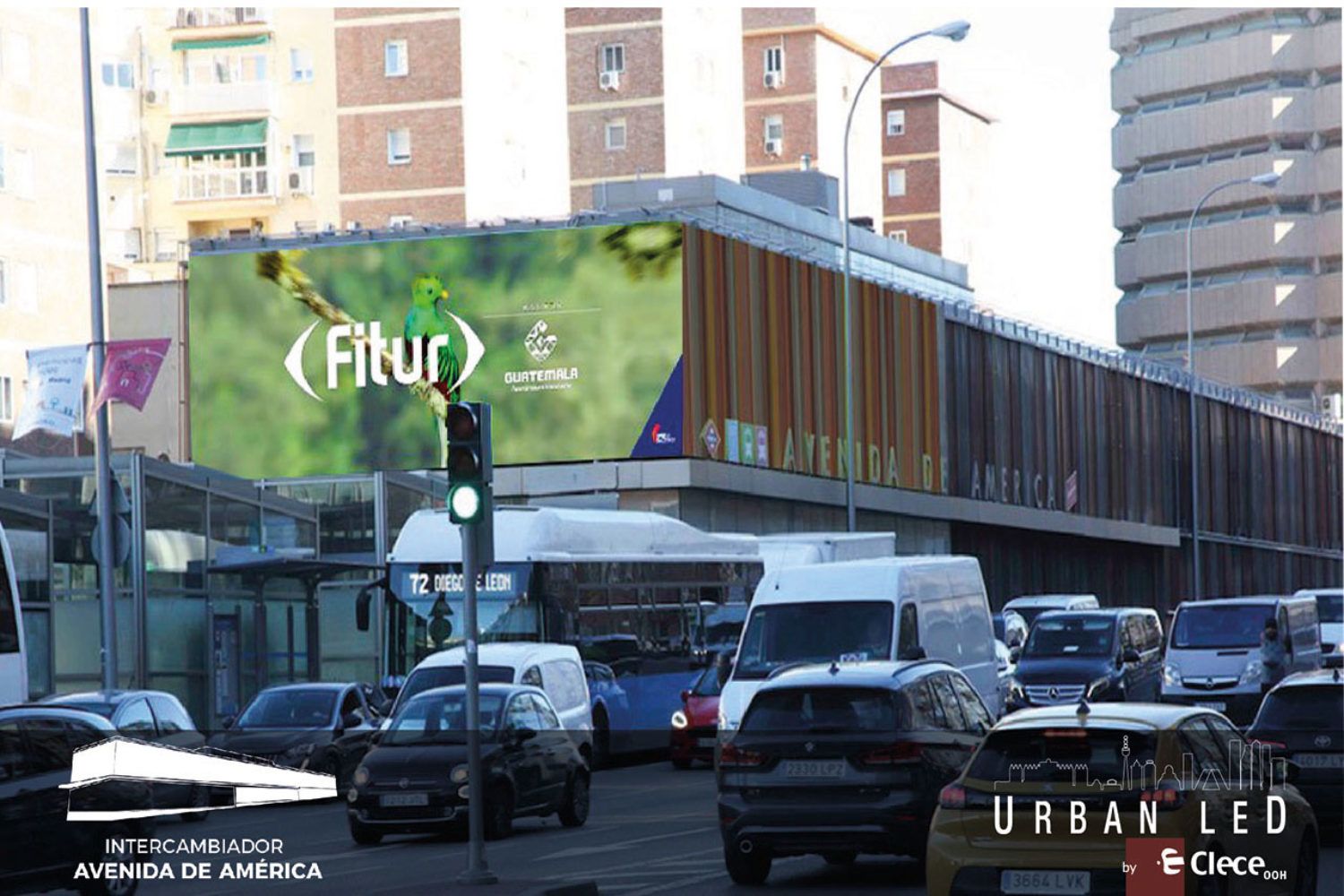 Publicidad exterior en Madrid. Circuito Urban Led con pantallas digitales gran formato en Intercambiadores Avenida América, Príncipe Pío y Plaza de Castilla