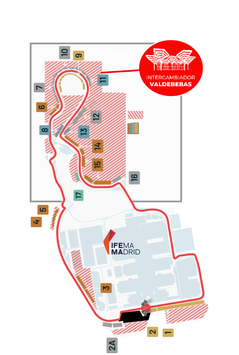 Mapa circuito F1 MADRING IFEMA Madrid Valdebebas Fórmula 1