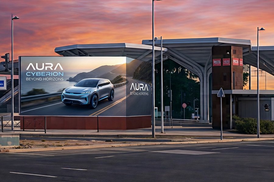 Publicidad exterior en circuito Fórmula 1 Madrid Valdebebas Clece OOH